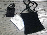 sac en coton noir motif filet au crochet